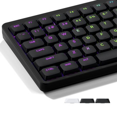 XVX Low Profile Black ShineThrough Double Shot PBT Keycaps_img_1