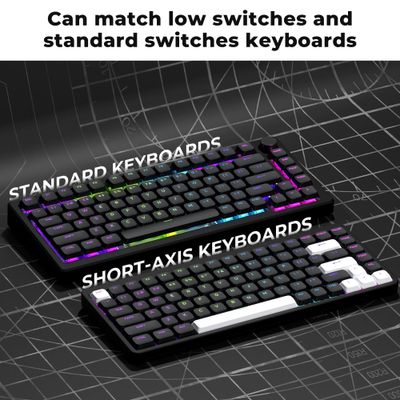 XVX Low Profile Black ShineThrough Double Shot PBT Keycaps_img_5
