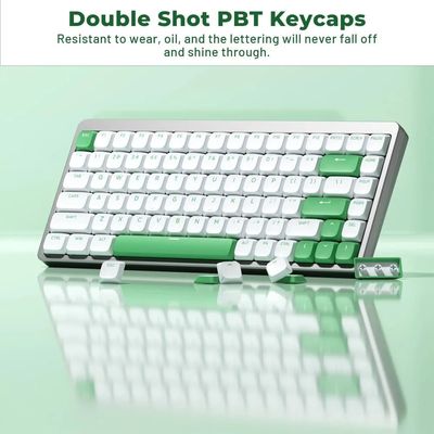 XVX Low Profile Green on White Double Shot PBT Keycaps_img_1