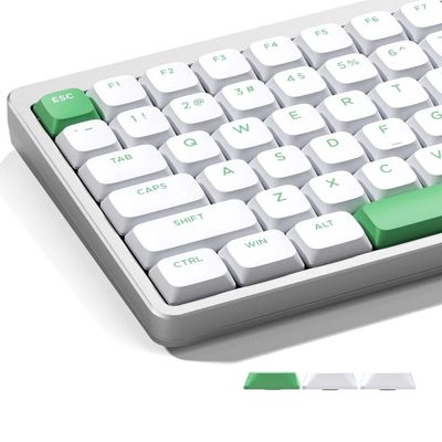 XVX Low Profile Green on White Double Shot PBT Keycaps_img_6