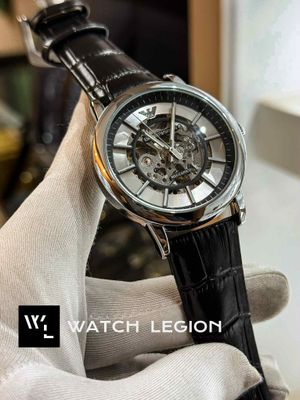 ARMANI AUTO BLACK BELT SILVER CASE WHITE DIAL_img_0