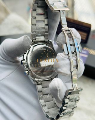 Omega Chronograph Silver White Black Dial Quartz Watch (AA Grade)_img_2
