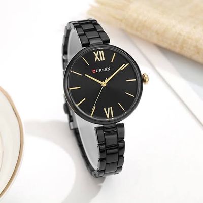 Curren 9017 Ladies Chain Watch- Black Dial- Black Bezel- Black Chain- TF Code CR453CF_img_1