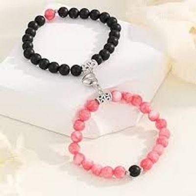 2pcs/set NaturalStone Beads Yoga Bracelet For Lovers Magnet Couple Bracelets_img_3