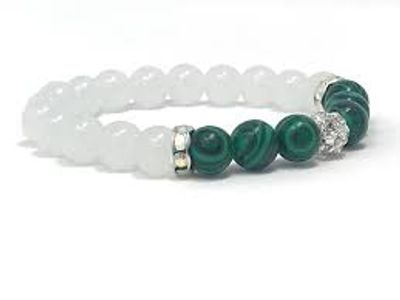 Natural Turquoise Stone Beaded Yoga Bracelet for Women Men Elastic Healing Gemstone Jewelry for Radiation Protection_img_1