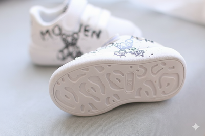 Baby White Cartoon Sneakers with Easy Velcro Closure Sneakers (1.5 to 3.5 years) for yours ANGEL_img_3