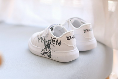 Baby White Cartoon Sneakers with Easy Velcro Closure Sneakers (1.5 to 3.5 years) for yours ANGEL_img_4