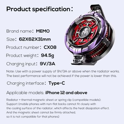 Memo CX08 Pro Ai 27w Magnetic Cooler Fan_img_12