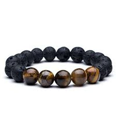 Natural Turquoise Stone Beaded Yoga Bracelet for Women Men Elastic Healing Gemstone Jewelry for Radiation Protection_img_2