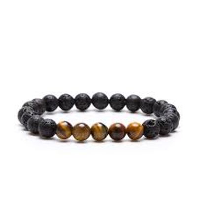 Natural Turquoise Stone Beaded Yoga Bracelet for Women Men Elastic Healing Gemstone Jewelry for Radiation Protection_img_3