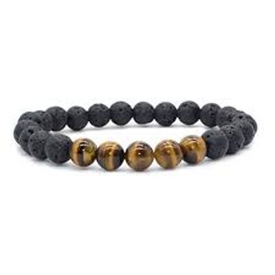 Natural Turquoise Stone Beaded Yoga Bracelet for Women Men Elastic Healing Gemstone Jewelry for Radiation Protection_img_5