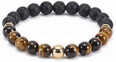 Natural Turquoise Stone Beaded Yoga Bracelet for Women Men Elastic Healing Gemstone Jewelry for Radiation Protection_img_4