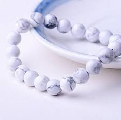 Natural Turquoise Stone Beaded Yoga Bracelet for Women Men Elastic Healing Gemstone Jewelry for Radiation Protection_img_1