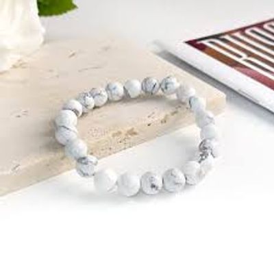 Natural Turquoise Stone Beaded Yoga Bracelet for Women Men Elastic Healing Gemstone Jewelry for Radiation Protection_img_6