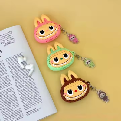Cute Cartoon 3D Silicone Protective Shell Hard Box Earphones Labubu In-ear Earbuds Wireless Blue Tooth Headset TWS Headphones_img_1