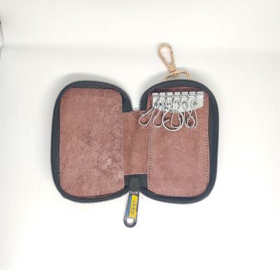 KroyShala Cat Design Leather Key Holder for Men – Zipper Wallet Keychain for Car, Bike, Bikers, Home & Office Use – 100% Genuine Leather_img_5