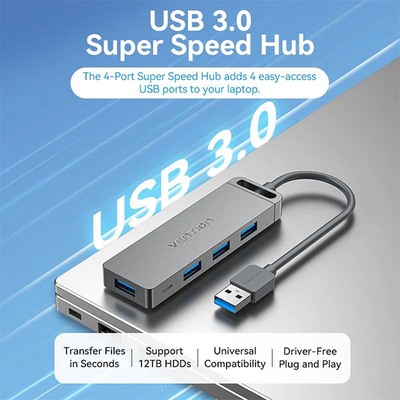 Vention CHLBD 4-Port USB 3.0 Hub with Power Supply_img_0