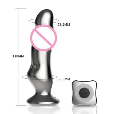 10 Modes Vibrating Metal Anal Plug Stainless Steel Butt Plug Portable Remote Control Dildo Anal Sex Toy for Couples Women Men_img_2