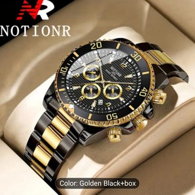 NOTIONR Waterproof Mens Watches Classic Stainless Steel Date Quartz Wrist Watch_img_0