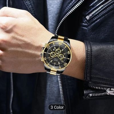 NOTIONR Waterproof Mens Watches Classic Stainless Steel Date Quartz Wrist Watch_img_1