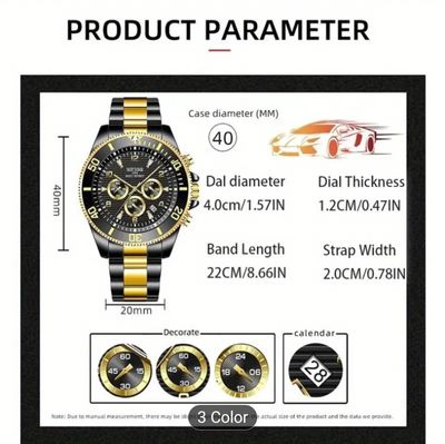 NOTIONR Waterproof Mens Watches Classic Stainless Steel Date Quartz Wrist Watch_img_2
