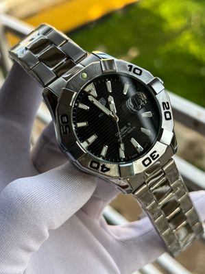 Tag Aquaracer Chain Silver Black Dial Strip_img_0