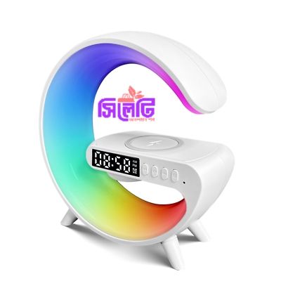 Smart Table Lamp with Wireless Charger, App Control,Sunrise WakeUp Light, RGB Lamp, Clock, Alarm, Mini Bluetooth Speaker, Dimmable Night Light Lamp Alarm Clock G63_img_3