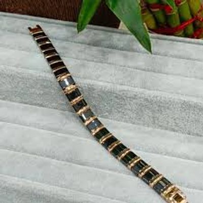Men\'s Ceramic Bracelet High-tech Blue Ceramic Bracelet with Hematites and Magnets Inlay China Manufacturer_img_4