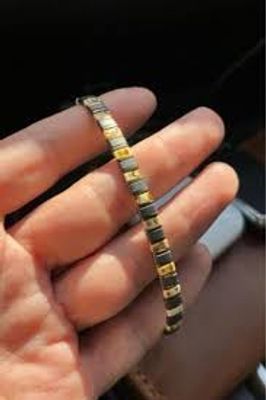 Men\'s Ceramic Bracelet High-tech Blue Ceramic Bracelet with Hematites and Magnets Inlay China Manufacturer_img_2