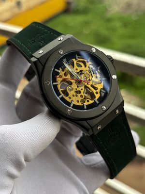 Hublot Auto Belt Green Black Case Simple Dial Velvet_img_0