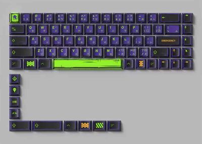 Comic Styled Eva 01 PBT 78 Keys Cherry Keycaps Set_img_1