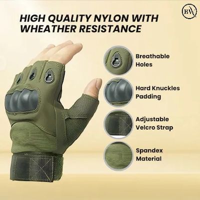 Premium Riding Half Finger Hand Gloves Okkley Brand_img_3