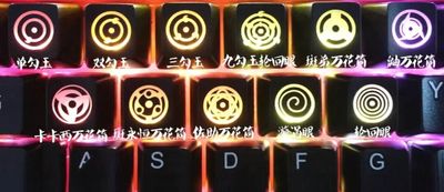 Naruto Sharingan Shinethrough R4 ABS Keycaps - Set of 11 Keys_img_2