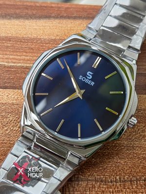 Sober Hexagon (7666 series)|6.6mm slim | Silver Body Blue Dial_img_4
