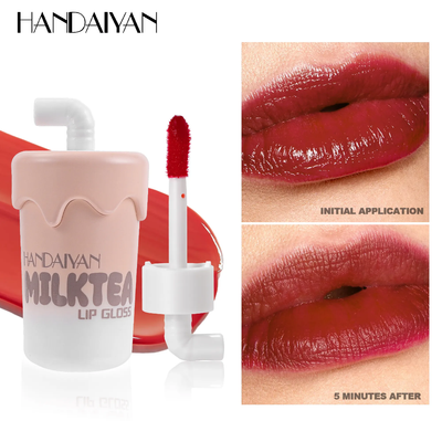 Handaiyan Mini Milk Tea Cup Lip Matte Moisturizing Gloss – Long-Lasting & Easy to Apply_img_1