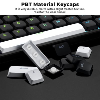 XVX Low Profile Black ShineThrough Double Shot PBT Keycaps_img_3