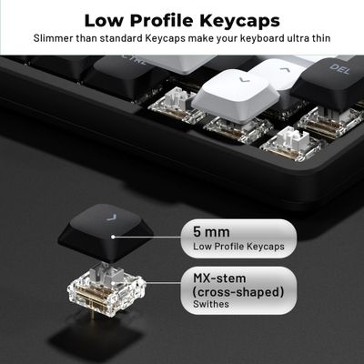 XVX Low Profile Black ShineThrough Double Shot PBT Keycaps_img_4