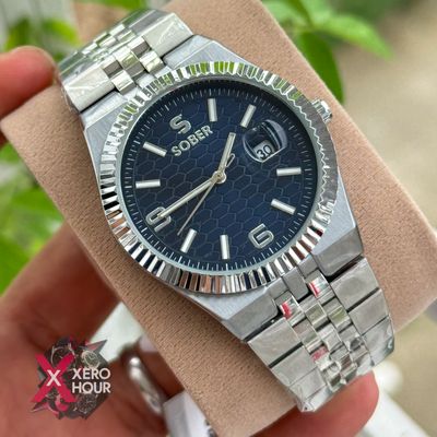Sober Land Dweller Shape (A15 Model) |  8.7mm Slim | Silver with Blue Dial_img_5