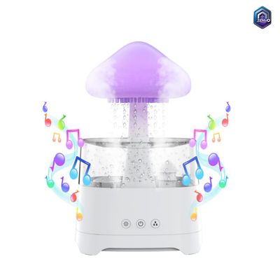 5 IN 1 Bluetooth Speaker Rain Cloud Humidifier, switchable 7 colors, 450ml capacity super quiet, intelligent anti-dry function_img_3