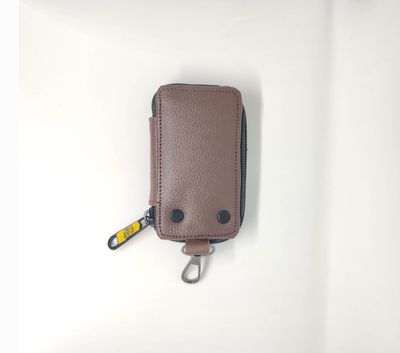 KroyShala Cat Design Leather Key Holder for Men – Zipper Wallet Keychain for Car, Bike, Bikers, Home & Office Use – 100% Genuine Leather_img_2