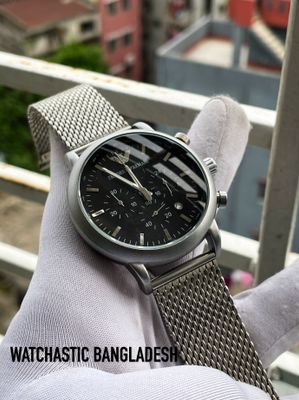 Armani Mesh Chain Matte Black Dial_img_0
