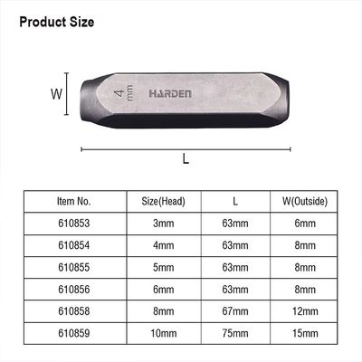 HARDEN 9Pcs Steel Number Punch Set ( 3mm | 4mm |5mm | 6mm | 8mm | 10mm ) Professional Quality Model: 610853 | 610854 | 610855 | 610856 | 610858 | 610859_img_3