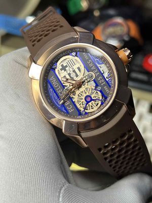 Jacob FC Barcelona Edition Belt Brown Rosegold Case Quartz_img_0