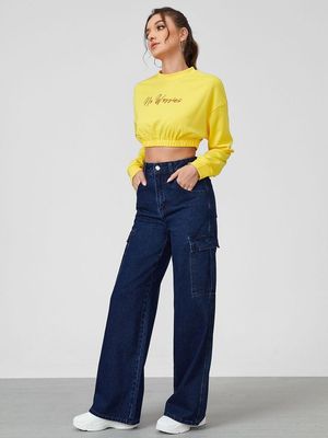 Zara dark wash cargo denim_img_3
