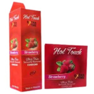 Hot Touch Extra Time Strawberry Condoms 3pcs_img_0