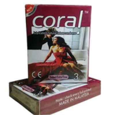 Coral Dotted Extra Time Condoms 3pcs_img_0