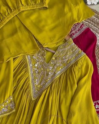 Premium Cherry Georgette Dress with Matching Trousers – Elegant & Comfortable_img_1