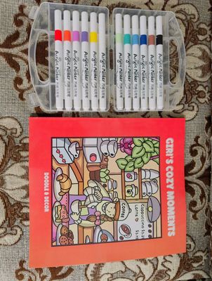 12 Acrylic Brush Pen + One Book (Any)_img_3
