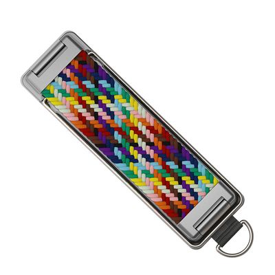 Back-Sticking Mobile Phone Bracket Rainbow Belt Breathable Folding Portable Bracket with Lanyard Holes_img_2