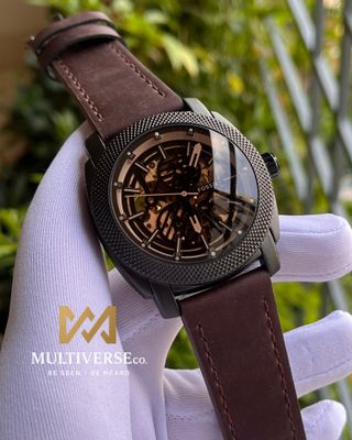 FOSSIL MACHINE AUTOMATIC BLACK CASE BROWN BELT (SEMI AAA)_img_0
